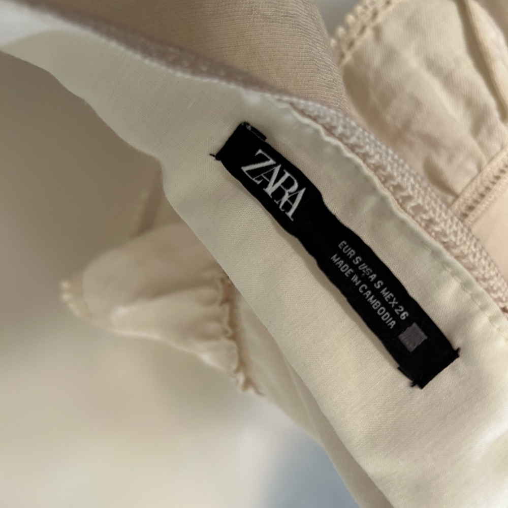 Zara Cream Embroidered Peplum Top - Picture 6 of 6